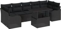vidaXL Tuinbank Zwart Poly Rattan