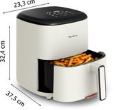 Moulinex Easy Fry Max Airfryer, 5 L, 10 Programma's, Afneembaar Front, Ecru