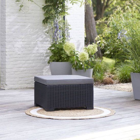 Allibert California Hocker - Grijs - Kunststof - Incl. Kussen