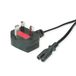 VALUE UK stroomkabel met platte euro connector C7, 2 polig, zwart, 1,95 m