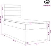 vidaXL Boxspringbed met matras, zwart, 80 x 200 cm, gestoffeerd