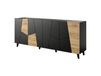 Buffet design noir mat et chêne 200cm