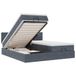 vidaXL lit escamotable avec matelas et éclairage LED, gris foncé, 160x200 cm, velours
