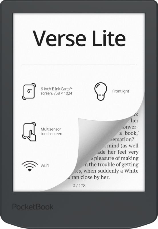 Pocketbook Verse Lite eReader - 6 inch - Midnight Grey