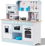 VEVOR Kinderkeuken Kinderspeelkeuken Speelgoedkeuken 24-Delig Accessoires Wit