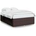 Lit Double Lit Adulte Cadre De Lit Sans Matelas Marron Foncé 140x190 Cm Tissu