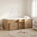 Maison Exclusive - Lit style loft avec armoire, 3 pièces, placage hêtre avec structure bois
