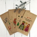 Happymots Kraftpapieren enveloppen voor Kerstmis, 10 enveloppen van kraftpapier + 10 zakjes van kraftpapier, kerstcadeau, kerstcadeau, cadeau voor Kerstmis