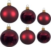 Decoris Kaemingk B.V. Compleet glazen kerstballen pakket donkerrood glans/mat 26x stuks