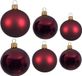 Decoris Kaemingk B.V. Compleet glazen kerstballen pakket donkerrood glans/mat 26x stuks