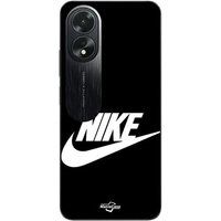 Maniacase Etui Oppo A58 nike logo wit zwart voorkant