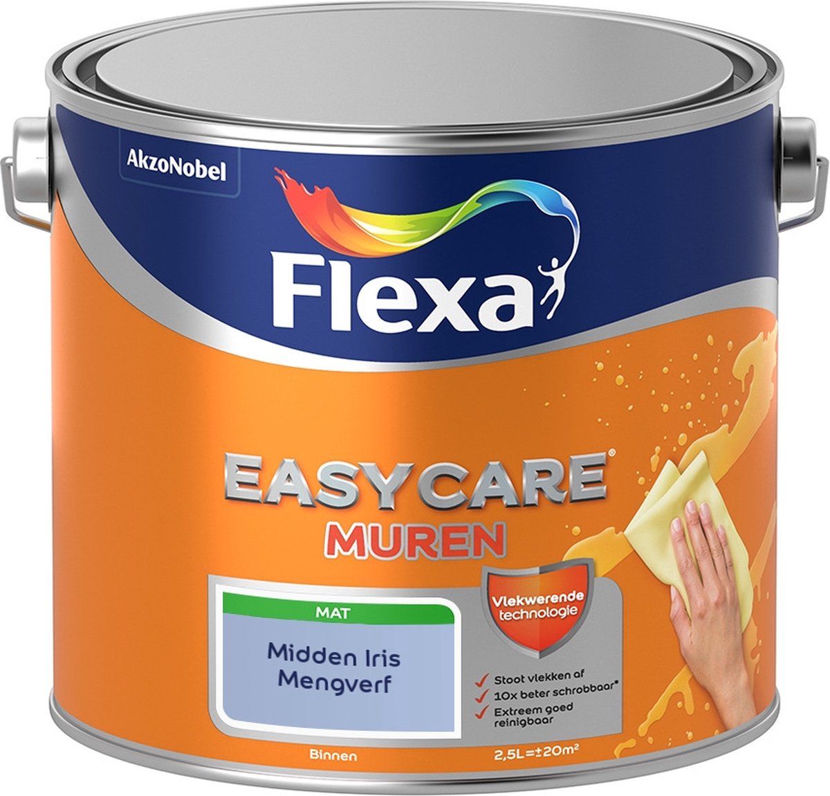 FLEXA Easycare Muurverf - Mat - Midden Iris - 2,5 liter