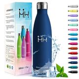 HoneyHolly Thermosfles, dubbelwandig, roestvrij staal, 500 ml, BPA-vrij, lekvrij, voor school, sportschool, sport, kantoor