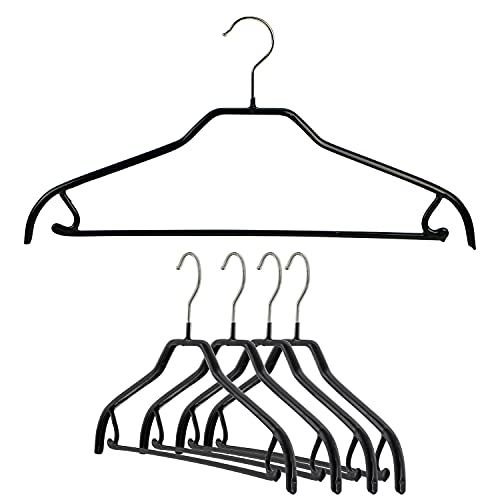 MAWA by Reston Lloyd Silhouet - Set of 5 - White - Non-Slip Space-Saving Hangers for Pants and Skirts