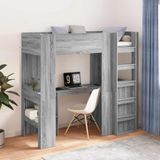 vidaXL Stapelbedframe met Bureau Grijs Sonoma 80 x 193 cm Bewerkt Hout