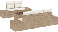 vidaXL Tuinbank Set 2 zitplaatsen Beige en Crème Polyrattan