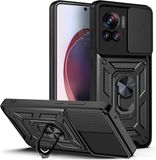 Techsuit Hoesje geschikt voor Motorola Edge 30 Ultra - Camshield Back Cover - Zwart