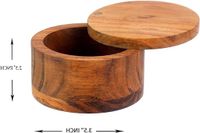 Bol Houten Zout- en Kruidenbox Met Draaibare Hoes - Veilige Opslag voor Kruiden - 889 cm x 889 cm x 635 cm