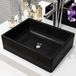 vidaXL Lavabo carré 41x30x12 cm céramique noir