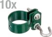 Alberts 859183 klem voor tweezijdige bevestiging van spanstaven voor gaas, klem-Ø: 38 mm | verzinkt, groene kunststof coating | klem-Ø 38 mm | Set van 10