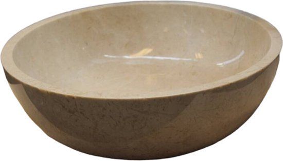 Sani Royal Natuurstenen Waskom Beige Marmer Rond 38x38x12 cm