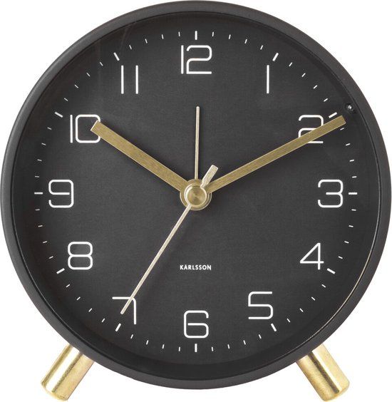 Karlsson Lofty Alarm Clock - Black - Ø 11cm