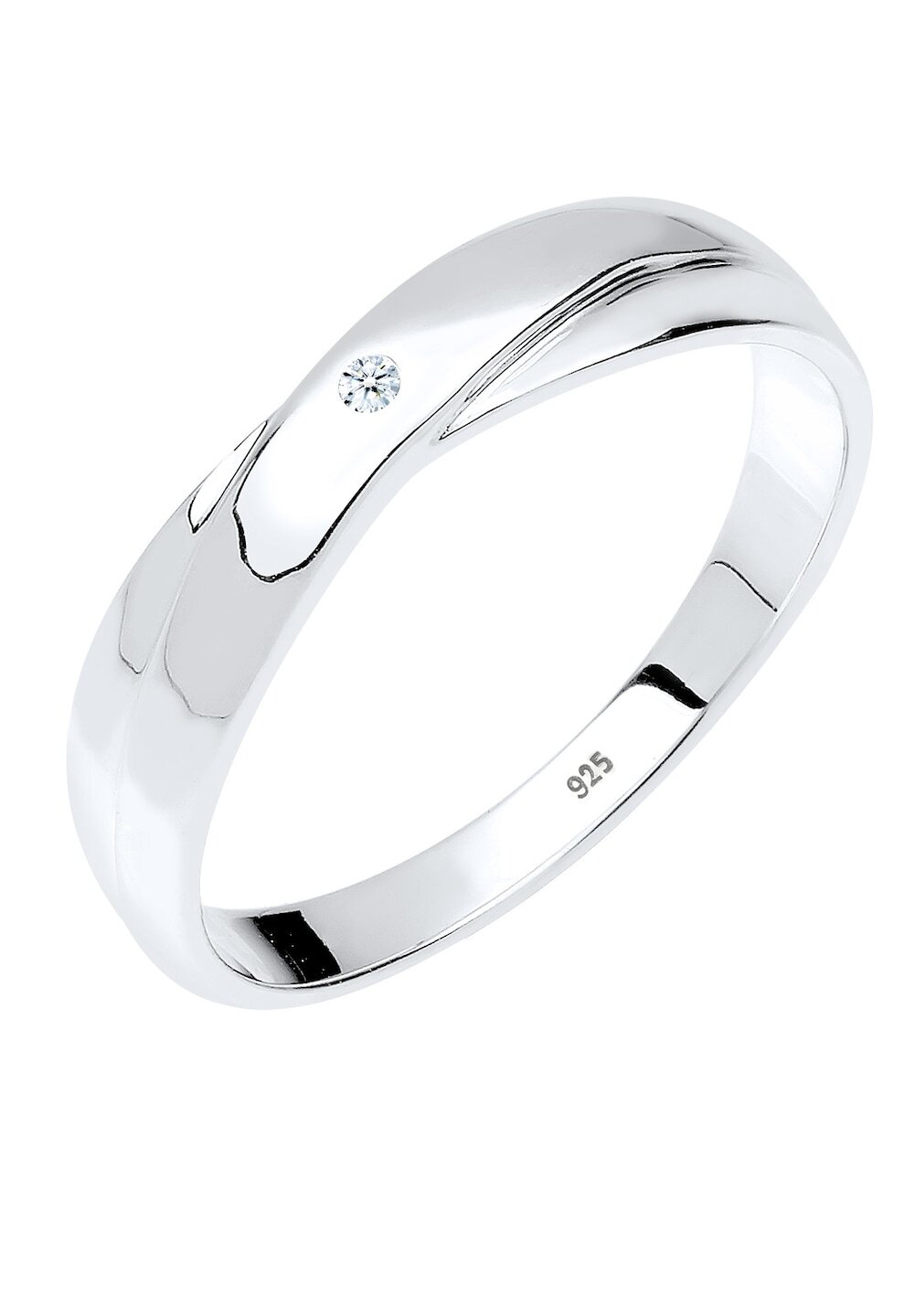 Elli DIAMONDS Elli DIAMONDS Elli DIAMONDS Ring Dames Elegante Engagement met Diamant (0,02 ct.) in 925 Sterling Zilver Ringen
