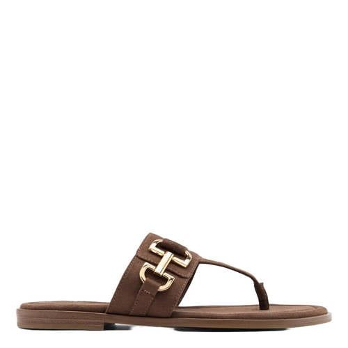 Graceland suède teenslippers - bruin