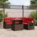 Maison Exclusive - Salon de jardin 6 pièces avec coussins, marron, polyrotin