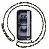 Transparante beschermhoes voor iPhone 16 (6.1) met koord in groen/goud