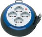 Brennenstuhl DESIGN BOX kabelhaspel 4 m 4 Italiaanse stopcontacten 10/16 A + Schuko zwart/blauw