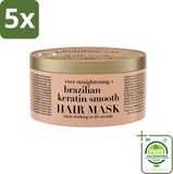 OGX Masque capillaire lissant à la kératine brésilienne - 5 pièces - 300 ml