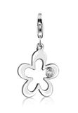 Nenalina - Bedel - Blumen-Anhänger Zirkonia Kristalle 925 Silber - Dames