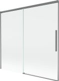 Mexen Rox 2-delige verschuifbare badwand 170 x 150 cm, transparant, gunmetal