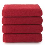 Top Towel - Plus - Badhanddoeken - 4 gezichtshanddoeken of bidet - 30 x 50 cm - 100% Katoen - Granaat
