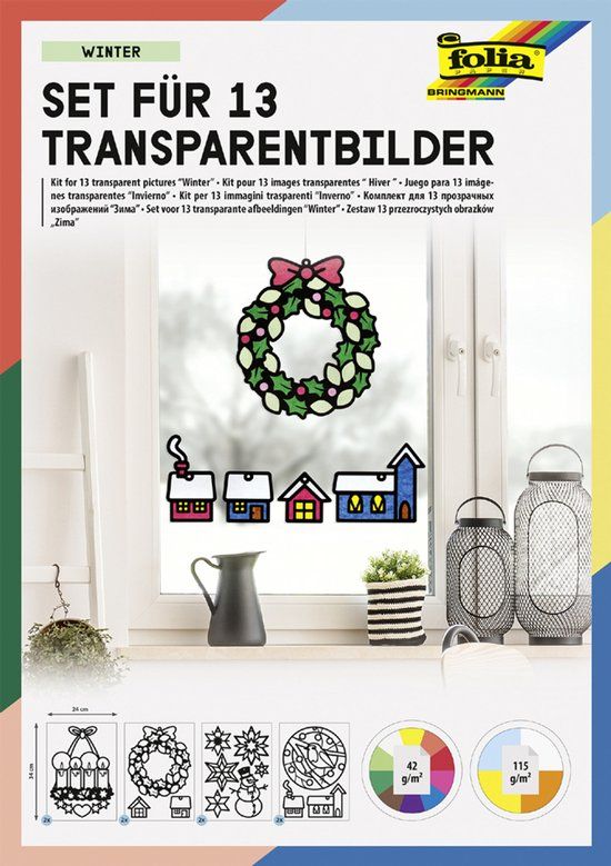 folia Max Bringmann KG Winterse raamversierings knutselset, 250 x 350 mm