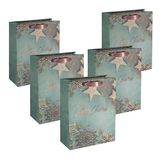 SIGEL GT113 grote premium papieren cadeauzakjes, set van 5, 26 x 33 cm, blauw, koper