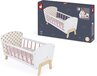 Janod Candy Chic - Houten Poppenbed - Roze/Goud/Wit
