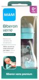 MAM Glazen Babyfles - 170 ml - Blauw - Speen Flow 1