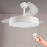 M mimotec - White Loki LM8824 led-plafondventilator, instelbare kleurtemperatuur, zomer-/winterfunctie, 6 snelheden