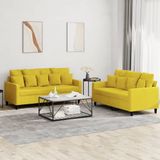 Maison Exclusive ensemble de canapé 2 pièces avec coussins, velours jaune