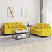 Maison Exclusive ensemble de canapé 2 pièces avec coussins, velours jaune