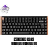 Keychron Bedraad en draadloos Mechanisch Gaming toetsenbord K2 HE Bluetooth Franse Azerty Zwart en Hout