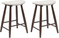 vidaXL Eettafelstoelen 2 st massief rubberhout lichtbruin en licht