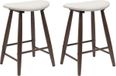 vidaXL Eettafelstoelen 2 st massief rubberhout lichtbruin en licht
