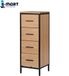 J-Mart Armoire de salle de bain - Colonne mi-haute avec 4 tiroirs - Bois - 30 x 30 x 82 cm