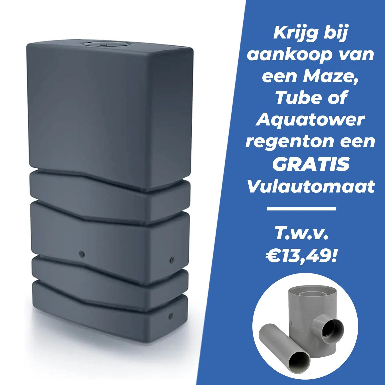 Prosperplast Aqua Tower Regenton 350 liter - Antraciet