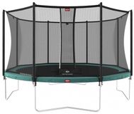 BERG Favorit Regular 430 Trampoline Op Poten - Safety Net Comfort - AirFlow Springdoek - Groen