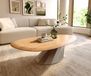 Parabi Table basse Edge Oval 140x75 cm chêne naturel bord arrondi Parabi acier inoxydable brossé