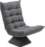 HOMCOM Vloerstoel - Microvezelfluwelen stof - 62x70x95cm - Grijs